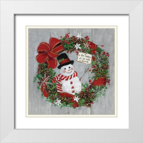 Mr. Snowman White Modern Wood Framed Art Print with Double Matting by Swatland, Sally