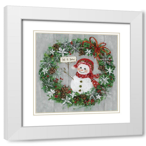 Mrs. Snowman White Modern Wood Framed Art Print with Double Matting by Swatland, Sally