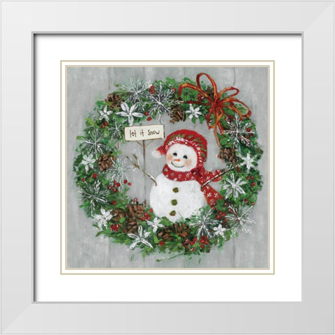 Mrs. Snowman White Modern Wood Framed Art Print with Double Matting by Swatland, Sally