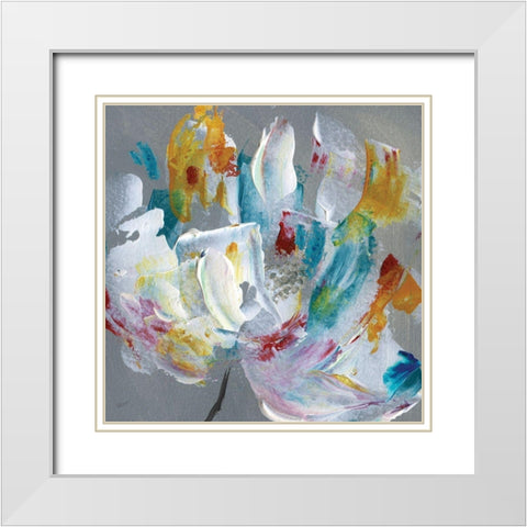 Tye Dye Flower White Modern Wood Framed Art Print with Double Matting by Craven, Katrina