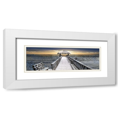 Honduras Pier White Modern Wood Framed Art Print with Double Matting by Carpentieri, Natalie