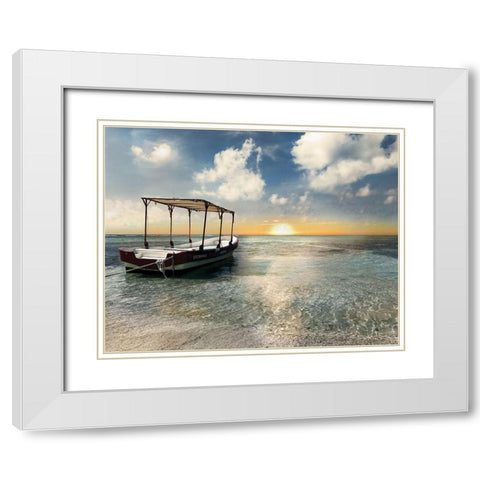 Costa Maya Sunset White Modern Wood Framed Art Print with Double Matting by Carpentieri, Natalie