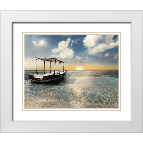 Costa Maya Sunset White Modern Wood Framed Art Print with Double Matting by Carpentieri, Natalie