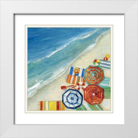 Beach Fun III White Modern Wood Framed Art Print with Double Matting by Swatland, Sally