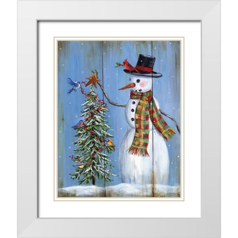 Tis The Season White Modern Wood Framed Art Print with Double Matting by Dunlap, Marilyn