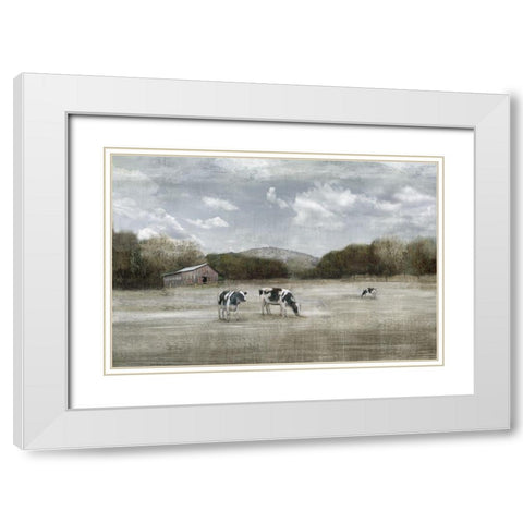 Country Satisfaction White Modern Wood Framed Art Print with Double Matting by Nan