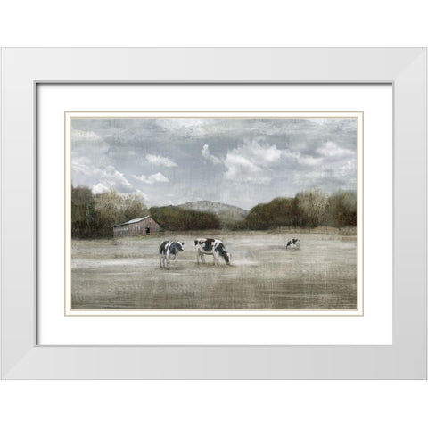 Country Satisfaction White Modern Wood Framed Art Print with Double Matting by Nan