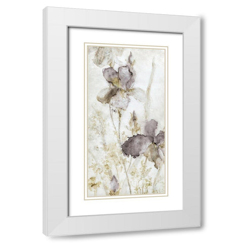 Dawn Iris White Modern Wood Framed Art Print with Double Matting by Robinson, Carol