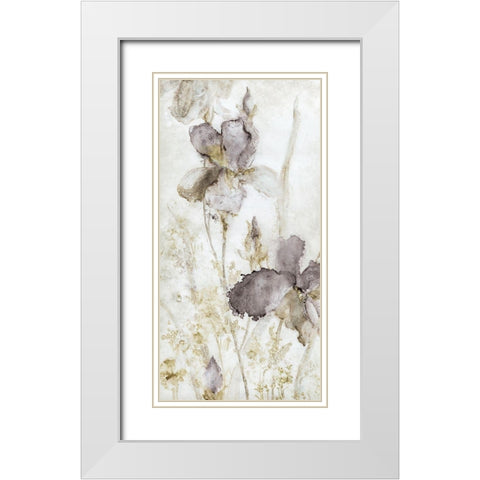 Dawn Iris White Modern Wood Framed Art Print with Double Matting by Robinson, Carol