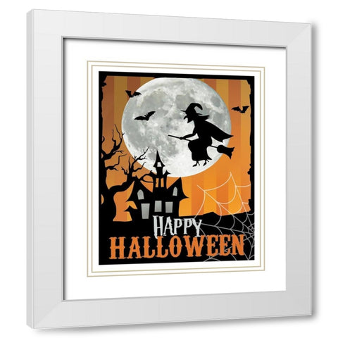 Halloween Night White Modern Wood Framed Art Print with Double Matting by Donovan, Maria