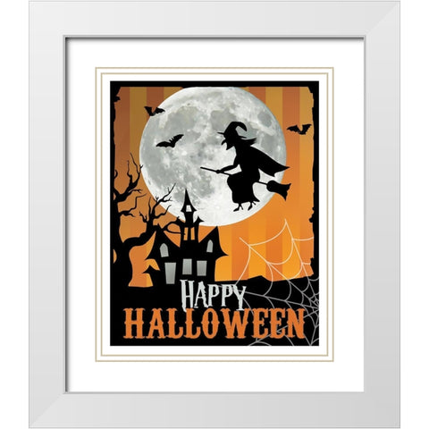 Halloween Night White Modern Wood Framed Art Print with Double Matting by Donovan, Maria
