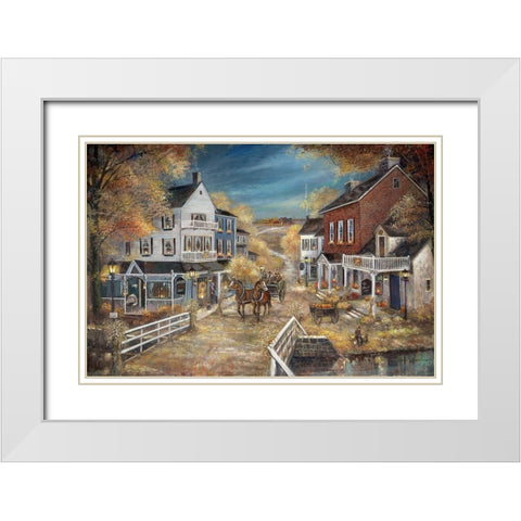 Harvest Village White Modern Wood Framed Art Print with Double Matting by Manning, Ruane