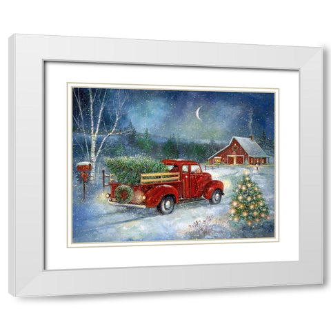 Christmas Delivery White Modern Wood Framed Art Print with Double Matting by Manning, Ruane