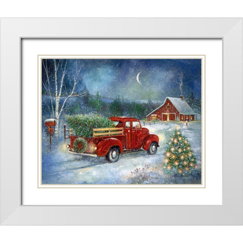 Christmas Delivery White Modern Wood Framed Art Print with Double Matting by Manning, Ruane