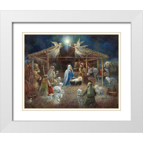 The Nativity White Modern Wood Framed Art Print with Double Matting by Manning, Ruane