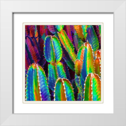 Neon Desert I White Modern Wood Framed Art Print with Double Matting by Burghardt, James