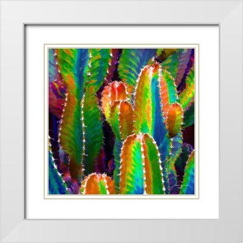 Neon Desert I White Modern Wood Framed Art Print with Double Matting by Burghardt, James