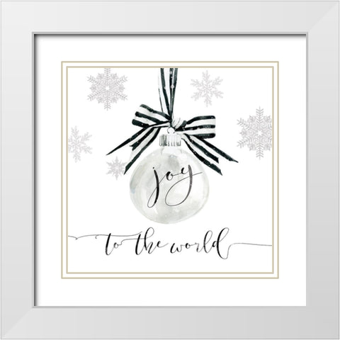 Joy Ornament White Modern Wood Framed Art Print with Double Matting by Robinson, Carol