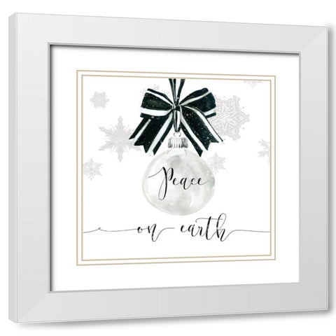 Peace Ornament White Modern Wood Framed Art Print with Double Matting by Robinson, Carol