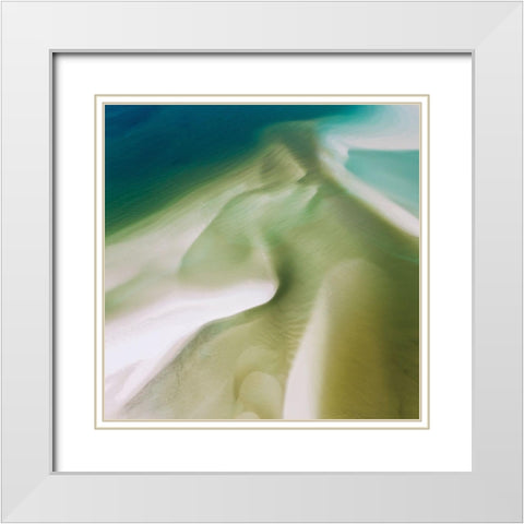 Washy Geo III White Modern Wood Framed Art Print with Double Matting by Delimont, Danita