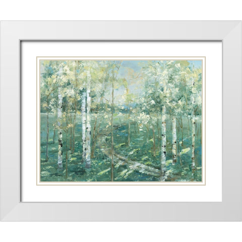 Meadow Light White Modern Wood Framed Art Print with Double Matting by Swatland, Sally