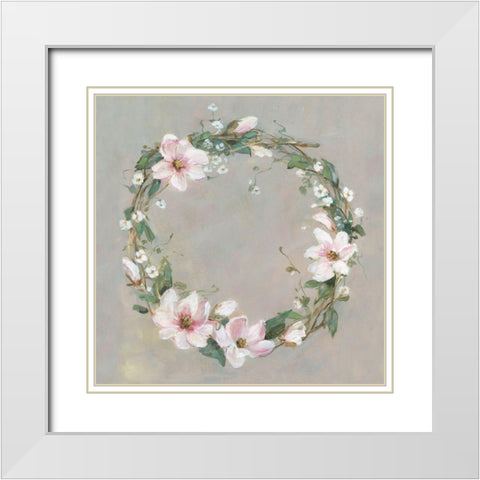Meadow Magnolia White Modern Wood Framed Art Print with Double Matting by Swatland, Sally