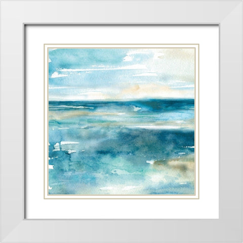 Wash Over Me II White Modern Wood Framed Art Print with Double Matting by Robinson, Carol