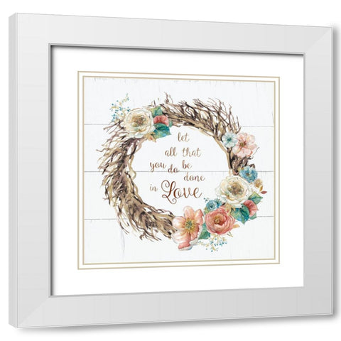 Done In Love White Modern Wood Framed Art Print with Double Matting by Robinson, Carol