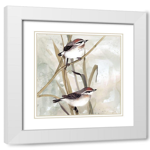 Neutral Spring I White Modern Wood Framed Art Print with Double Matting by Robinson, Carol