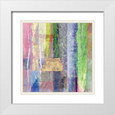 Color Jam I White Modern Wood Framed Art Print with Double Matting by Butler, John