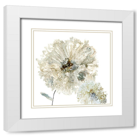 Glittering Mums II White Modern Wood Framed Art Print with Double Matting by Robinson, Carol