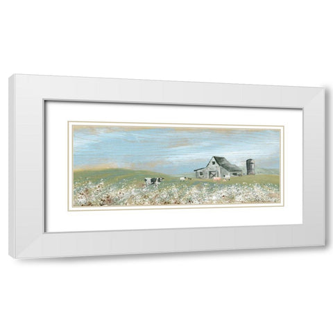 Cotton Fields White Modern Wood Framed Art Print with Double Matting by Robinson, Carol