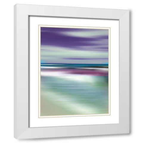 Jeweled Waters White Modern Wood Framed Art Print with Double Matting by Nan