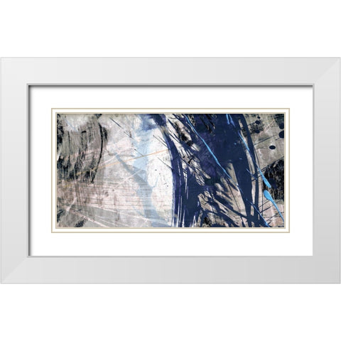Blue Noise II White Modern Wood Framed Art Print with Double Matting by Butler, John