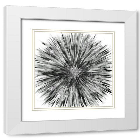Staccato Bloom White Modern Wood Framed Art Print with Double Matting by Craven, Katrina