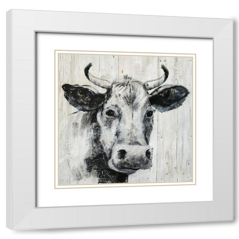 Howdy Neighbor I White Modern Wood Framed Art Print with Double Matting by Nan