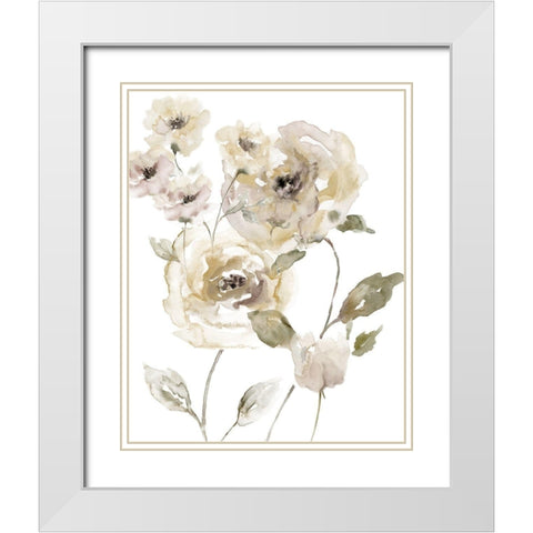 Translucent White Modern Wood Framed Art Print with Double Matting by Nan