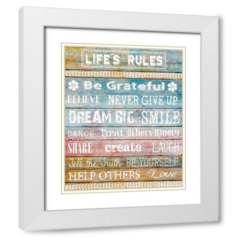 Life Rules White Modern Wood Framed Art Print with Double Matting by Knutsen, Conrad