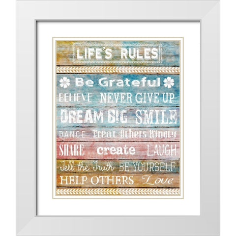 Life Rules White Modern Wood Framed Art Print with Double Matting by Knutsen, Conrad