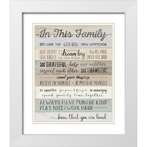 In This Family White Modern Wood Framed Art Print with Double Matting by CAD DESIGNS