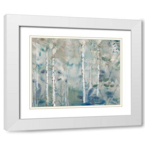 Zen Forest II White Modern Wood Framed Art Print with Double Matting by Nan