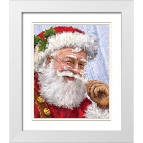 Ole Saint Nick White Modern Wood Framed Art Print with Double Matting by Corti, Marcello