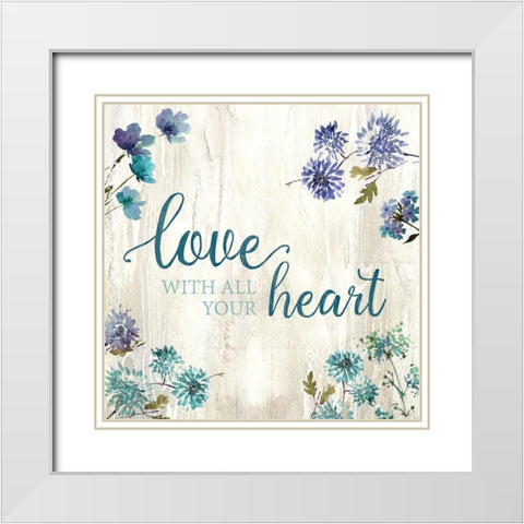 All Your Heart White Modern Wood Framed Art Print with Double Matting by Knutsen, Conrad