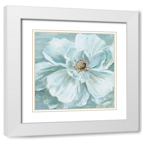 Blue Bloomin White Modern Wood Framed Art Print with Double Matting by Swatland, Sally