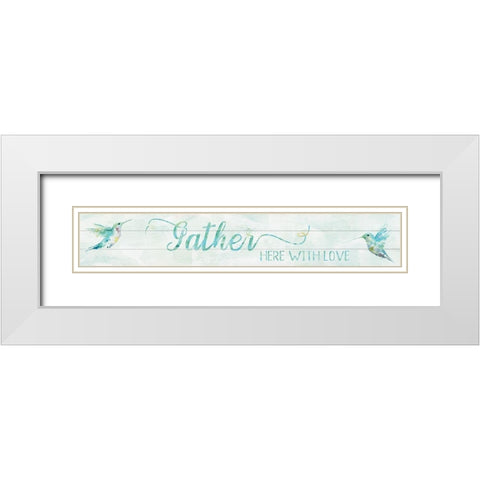 Gather Here White Modern Wood Framed Art Print with Double Matting by Robinson, Carol