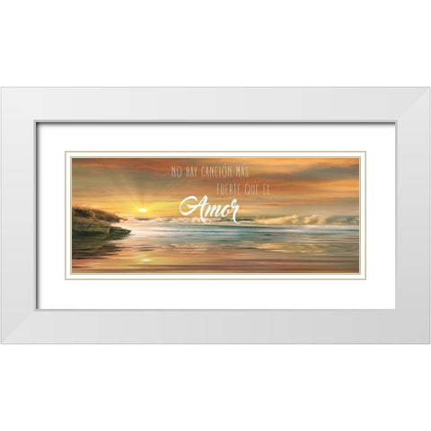 Amor White Modern Wood Framed Art Print with Double Matting by Calascibetta, Mike