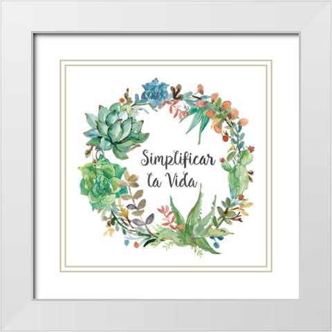 Simplificar La White Modern Wood Framed Art Print with Double Matting by Robinson, Carol