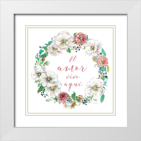 El Amor White Modern Wood Framed Art Print with Double Matting by Robinson, Carol