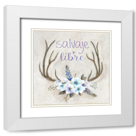 Salvaje Y Libre White Modern Wood Framed Art Print with Double Matting by Dunlap, Marilyn