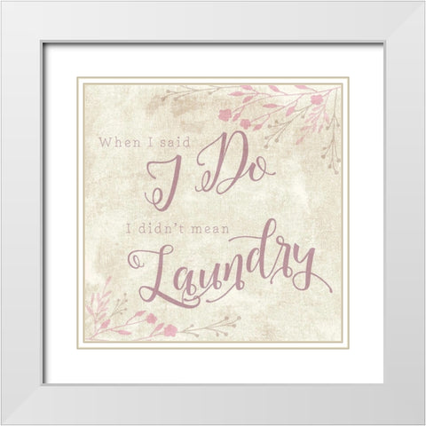 Didnt Mean White Modern Wood Framed Art Print with Double Matting by Murray, Amanda